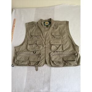 Cabelas Mens Utility Fishing Vest Hunting Outdoors Rugged Pockets Kakhi XXXL